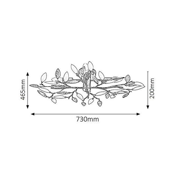 Rabalux Plafonjera Lilian E14 4x MAX 40W antično smeđe (2849) - 2849-1