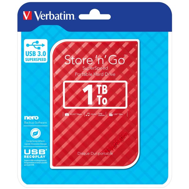 VERBATIM Eksterni HDD 1TB 3.0 Crveni (53203) - 53203