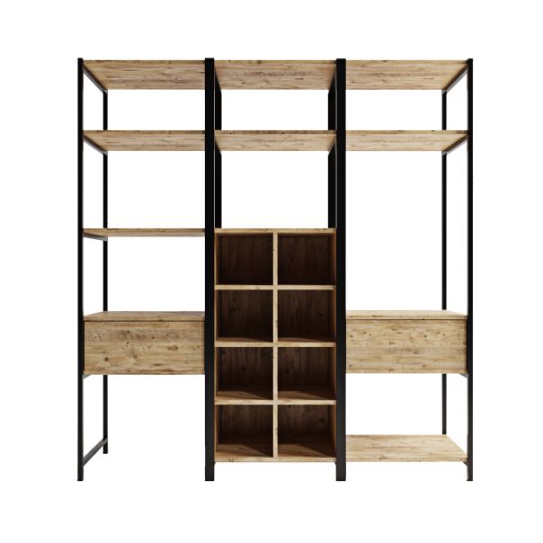 HANAH HOME Ormar-polica za predsoblje Trend, braon/crna - 285LCV1152