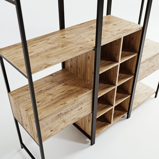 HANAH HOME Ormar-polica za predsoblje Trend, braon/crna - 285LCV1152