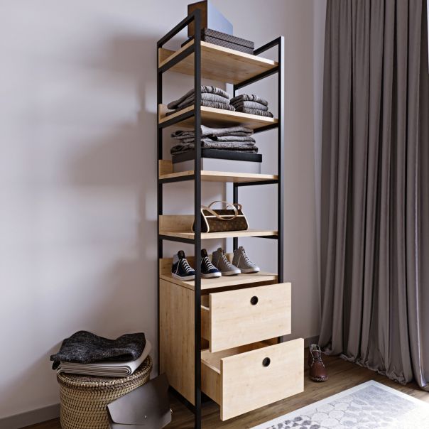 HANAH HOME Ormar-polica za predsoblje Özge, braon/crna - 285LCV1153