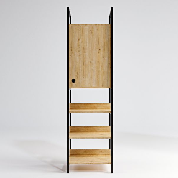 HANAH HOME Ormar-polica za predsoblje Poyraz, braon/crna - 285LCV1157