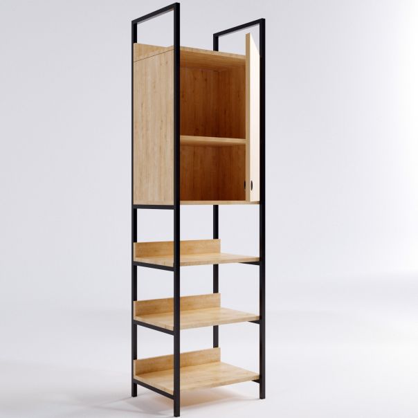 HANAH HOME Ormar-polica za predsoblje Poyraz, braon/crna - 285LCV1157