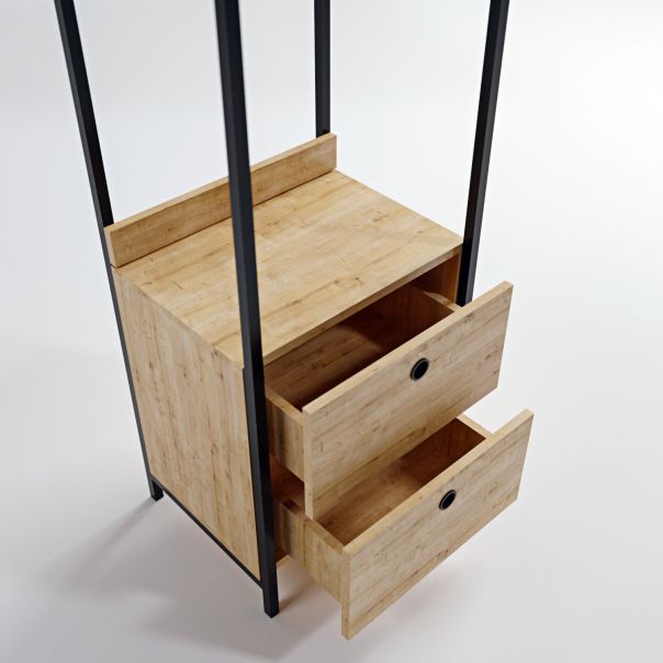 HANAH HOME Ormar-polica za predsoblje Rusen, braon/crna - 285LCV1159