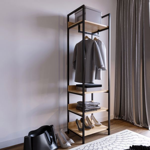 HANAH HOME Ormar-polica za predsoblje Trend, braon/crna - 285LCV1160