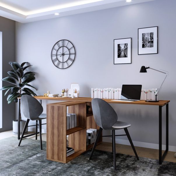 HANAH HOME Radni sto London L208, braon/crna - EP2800866
