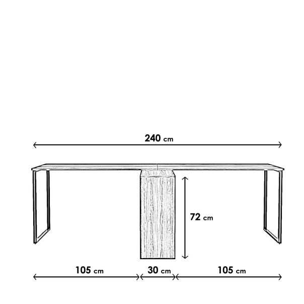 HANAH HOME Radni sto London L208, braon/crna - EP2800866