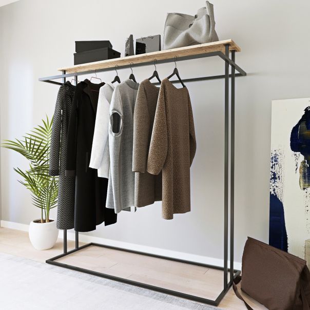 HANAH HOME Čiviluk-polica za predsoblje Aschaffenburg, braon/crna - 285LCV1232