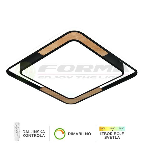 FORMA LED plafonska lampa 55W 3000K-6400K F2820-55C BK - 003348-1