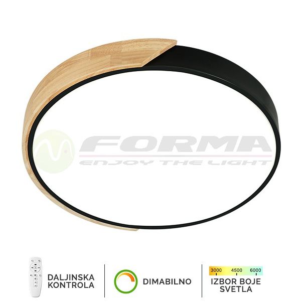FORMA LED plafonska lampa 30W 3000K-6400K F2811-30C BK-drvo - 005090-1