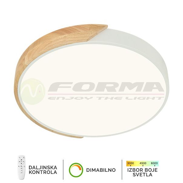 FORMA LED plafonska lampa 30W 3000K-6400K F2811-30C WH-drvo - 003345