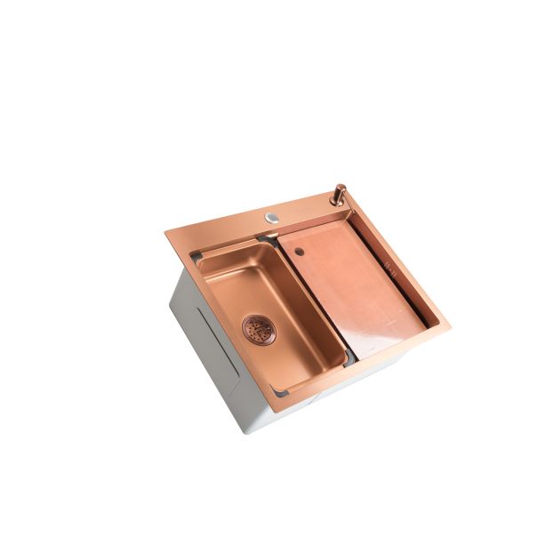 SANDONNA Inox sudopera sa dozerom, korpom i daskom 60x50cm HD6050R - 2890-1