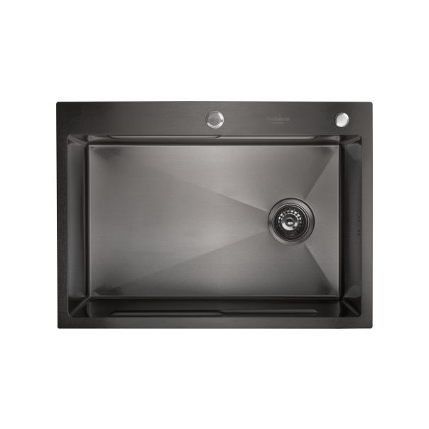 SANDONNA Inox sudopera sa korpicom, dozerom i daskom 70x50cm HD7050R, crna - 2892-1-1-1