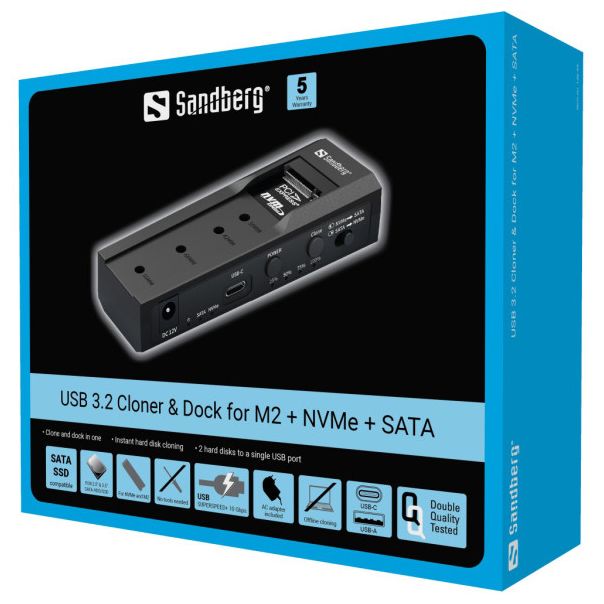 SANDBERG USB Docking M2 + NVMe + SATA 136-49 - DSC34853