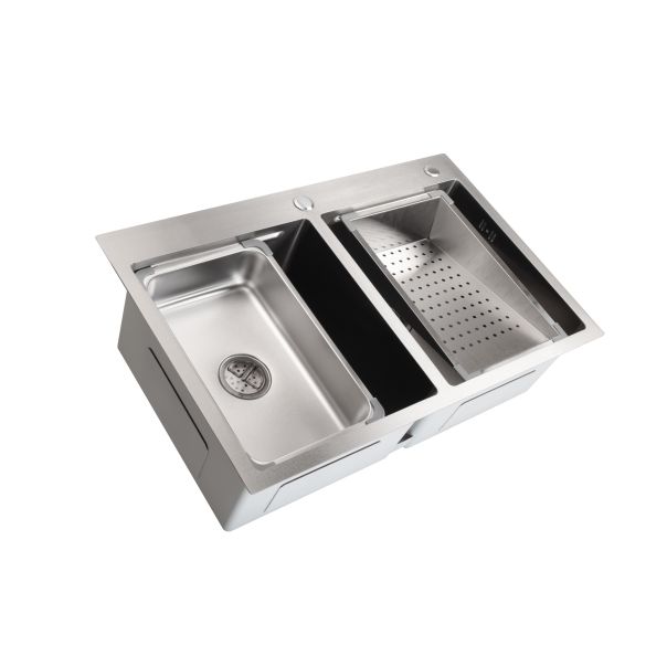 SANDONNA Dupla inox sudopera sa dozerom i oceđivačem 78x50cm HD7850DR, hrom - 2893