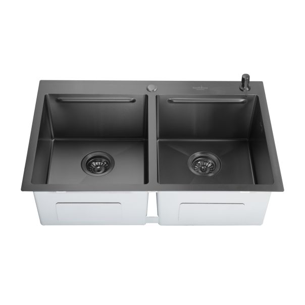 SANDONNA Dupla inox sudopera sa dozerom i oceđivačem 78x50cm HD7850DR, crna - 2894