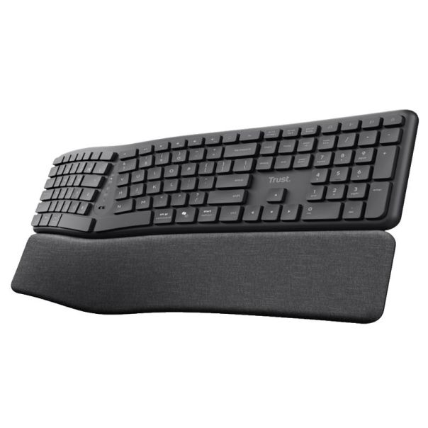 TRUST Bežična tastatura KEYRA ERGO MULTI, crna - 25459-1