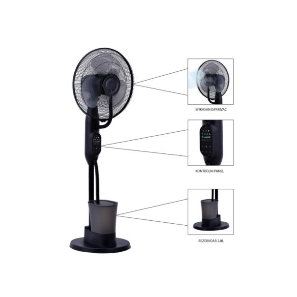 PROSTO Ventilator sa raspršivačem MSF410R, crna - EP2719392