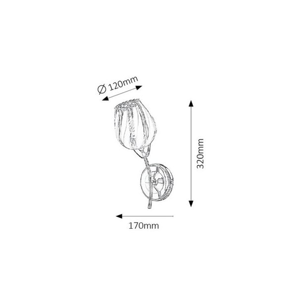 Rabalux Zidna lampa Danila E27 1x MAX 60W hrom (2968) - 2968-1