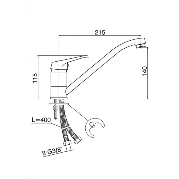 MINOTTI Baterija za sudoperu MINOTTI VENETO sa 2 cevi - 2645