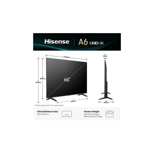 HISENSE Televizor 65A6Q, Ultra HD, Smart - TVZ02830