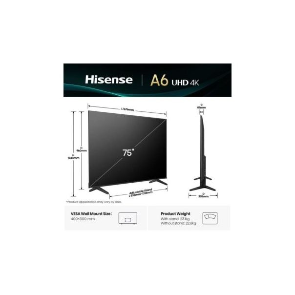 HISENSE Televizor 75A6Q, Ultra HD, Smart - TVZ02827