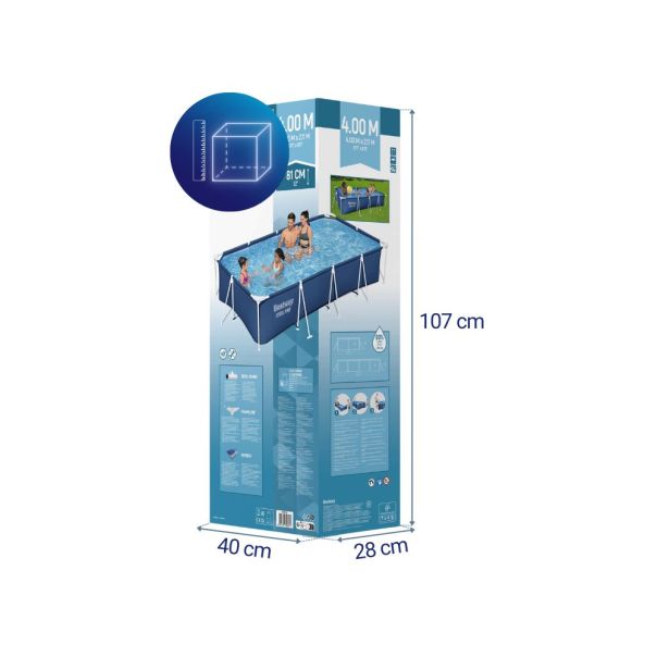 BESTWAY Bazen sa metalnim okvirom  i filter pumpom 400x211x81cm Steel Pro - 1669-1