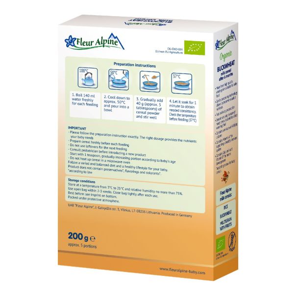 Fleur Alpine organska mlečna kaša sa heljdom, 6+, 200 g - 000160
