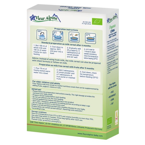 Fleur Alpine organska bezml. kaša od kukuruza , 4+, 175 g - 000103