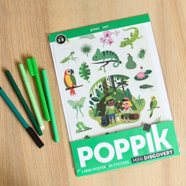 POPPIK Edukativni poster s nalepnicama Mini otkrića: Zelena boja - MIN009