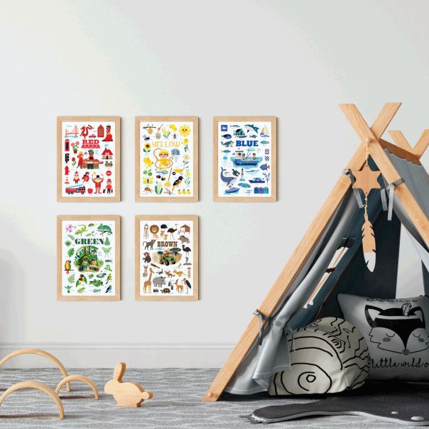 POPPIK Edukativni poster s nalepnicama Mini otkrića: Plava boja - MIN008