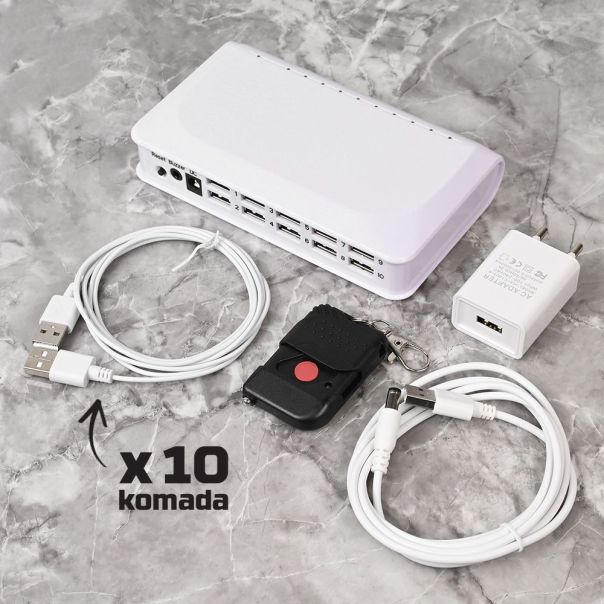 Alarmi za laptop JWD 10 porta beli - 221888