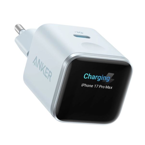 Nano 45W putni zidni punjač sa ekranom, USB-C port, plavi - EP3262796