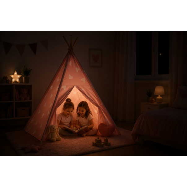 EDDY TOYS Tipi šator za decu rozi 120x120x150 cm - EP3270764