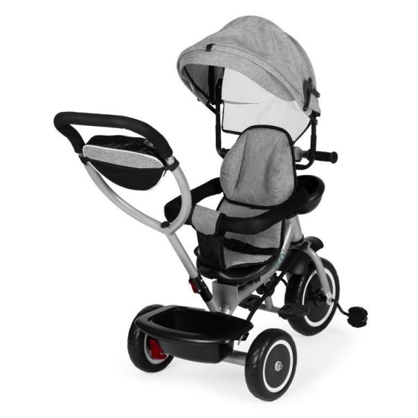 ECO TOYS Tricikl sa rotirajućim sedištem i sklopivom tendom 2u1, siva - WQL-066-52 GRAY