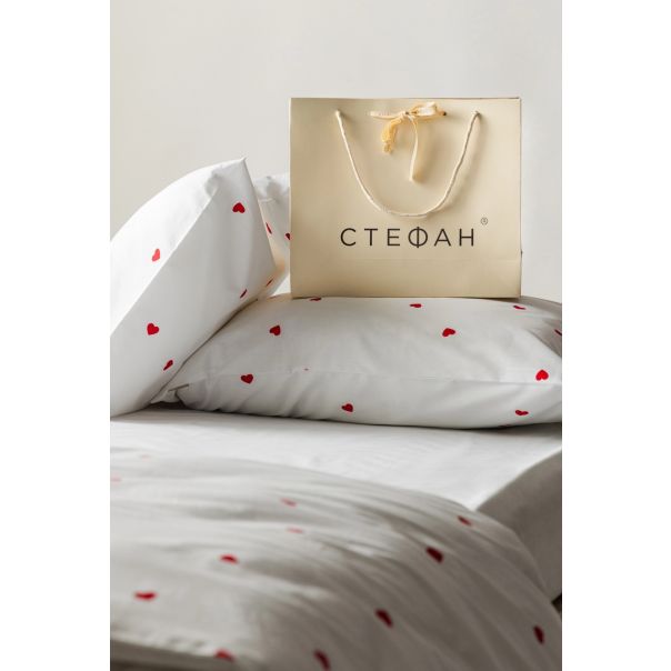STEFAN Set posteljina 140x200cm, crvena srca - 300-1377