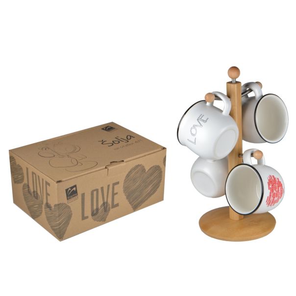 Šolje na stalku 190ml 4/1 LOVE - 3009578