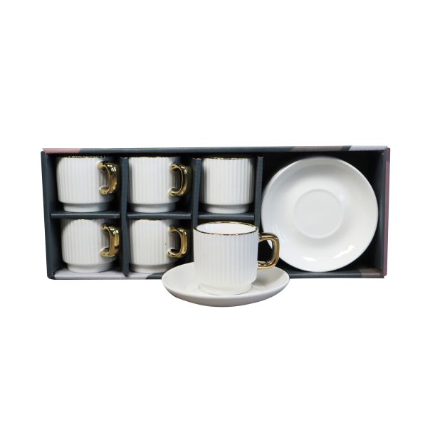 SIGMA Set šoljica za espresso kafu 80ml 6/1 RXG-N250819D, bela/zlatna - EP2860771