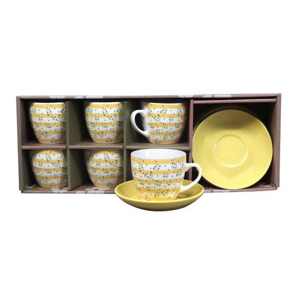 SIGMA Set šoljica za kafu 220ml 6/1 RXG-N6001A, bela/žuta - EP3189563