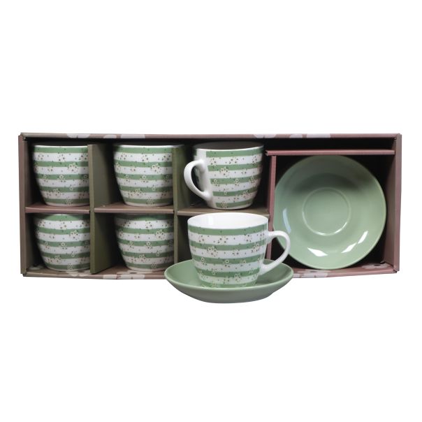 SIGMA Set šoljica za kafu 220ml 6/1 RXG-N6001C, zelena/bela - EP3189569