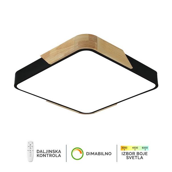 FORMA LED plafonska lampa 30W 3000K-6400K F2812-30C BK-drvo - 005095