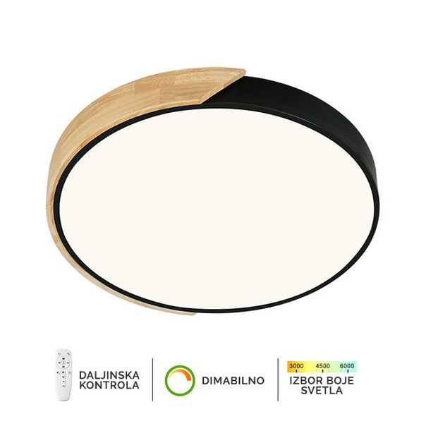 FORMA LED plafonska lampa 16W 3000K-6400K F2811-16C BK-drvo - 005087