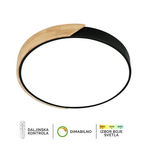 FORMA LED plafonska lampa 16W 3000K-6400K F2811-16C BK-drvo - 005087