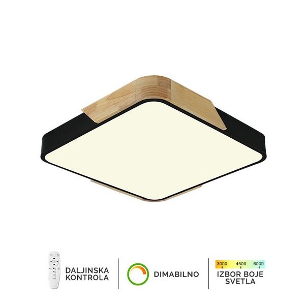 FORMA LED plafonska lampa 20W 3000K-6400K F2812-20C BK-drvo - 005092