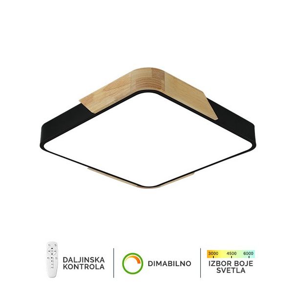 FORMA LED plafonska lampa 20W 3000K-6400K F2812-20C BK-drvo - 005092