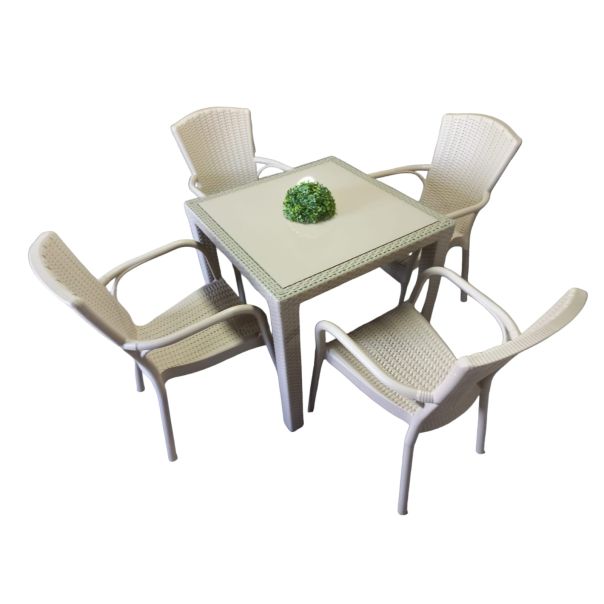 TILIA Baštenski set royal i sto antares 80 x 80 - coffee 304 - 304