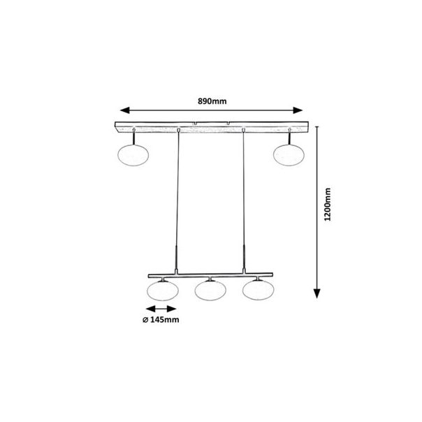 RABALUX Visilica Calista crna, G9 28W - 3060