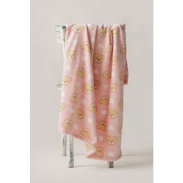STEFAN Ćebe za bebe 90x120cm Medvedići, roze - 3085-roze