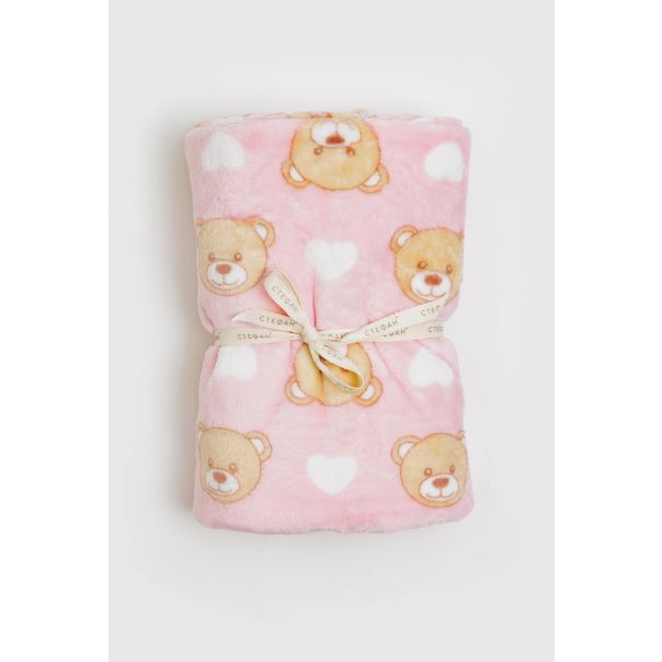 STEFAN Ćebe za bebe 90x120cm Medvedići, roze - 3085-roze