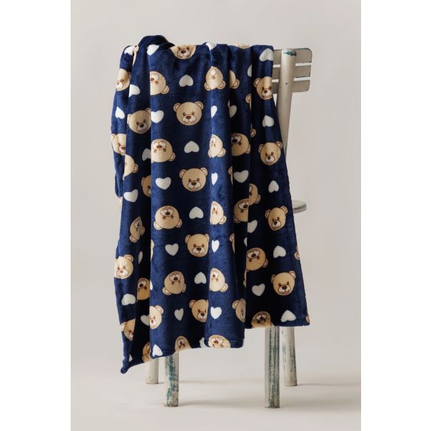 STEFAN Ćebe za bebe 90x120cm Medvedići, teget - 3085-teget